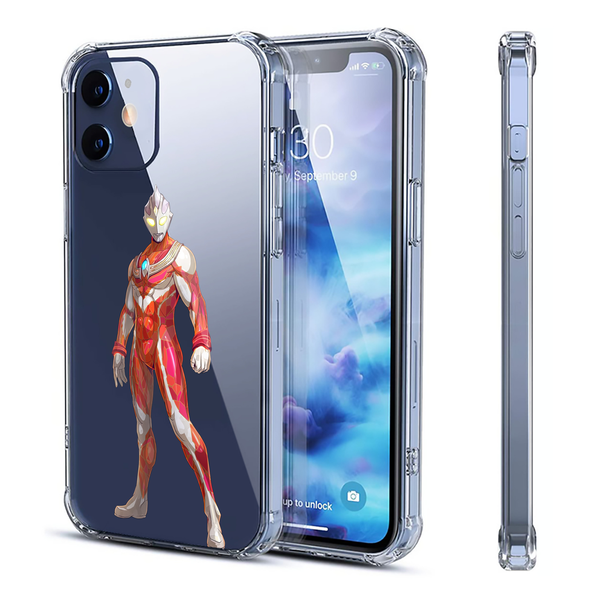 （画像用） ウルトラマン Ultraman 【iPhone 12シリーズ対応】透明スマホケース（クリアソフトケース）
